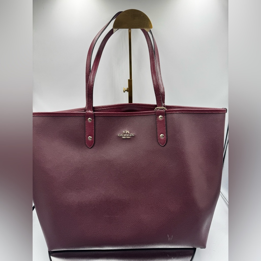 Coach Deep Burgundy Leather Tote reversible